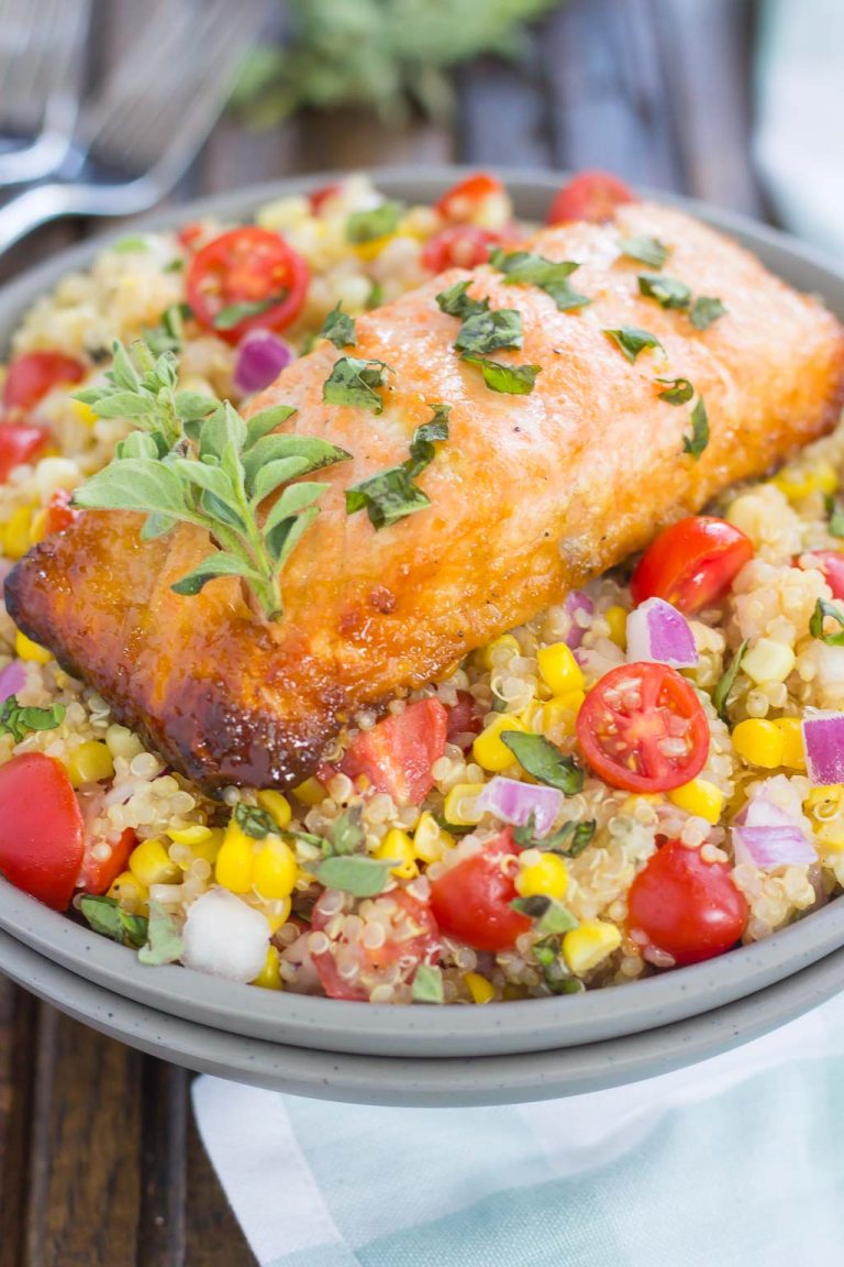 Honey Garlic Salmon and Quinoa Bowl Pumpkin 'N Spice