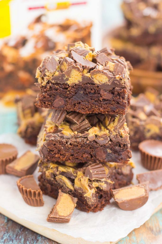 These Peanut Butter Swirl Brownies are thick, fudgy, and filled with a creamy peanut butter swirl and topped with peanut butter cups. Soft, chewy, and bursting with flavor, this simple dessert will satisfy your brownie cravings and have you coming back for more!