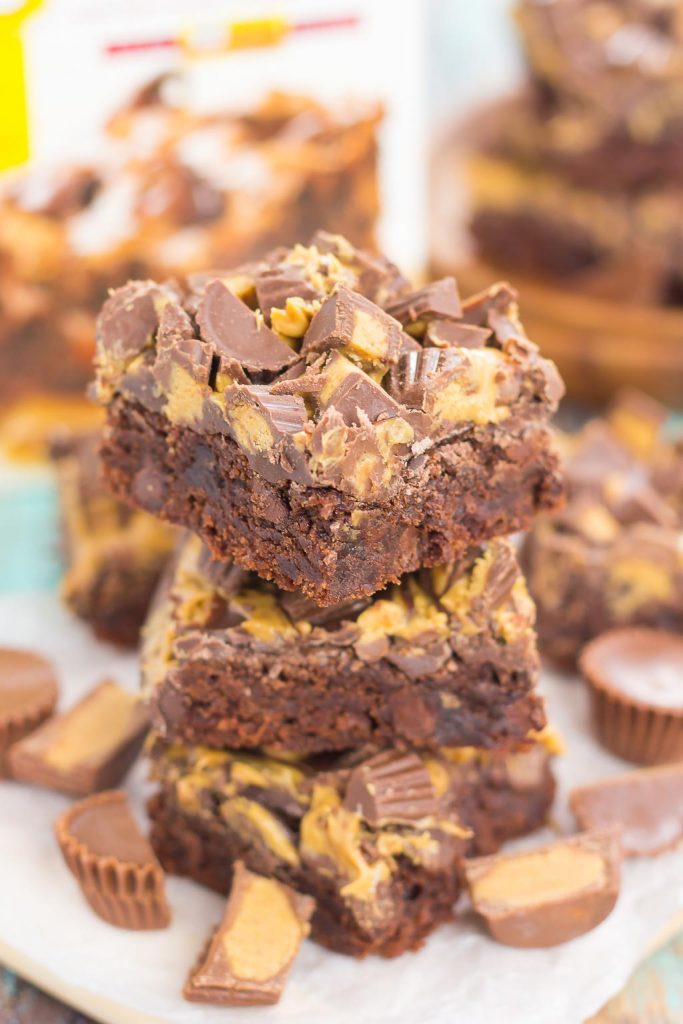 These Peanut Butter Swirl Brownies are thick, fudgy, and filled with a creamy peanut butter swirl and topped with peanut butter cups. Soft, chewy, and bursting with flavor, this simple dessert will satisfy your brownie cravings and have you coming back for more!