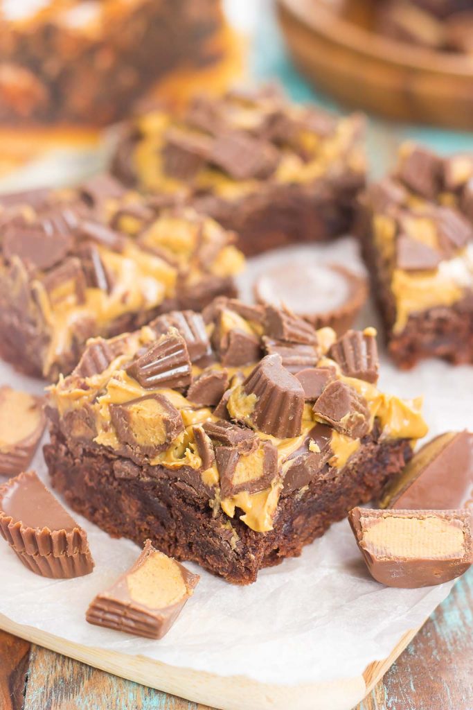 These Peanut Butter Swirl Brownies are thick, fudgy, and filled with a creamy peanut butter swirl and topped with peanut butter cups. Soft, chewy, and bursting with flavor, this simple dessert will satisfy your brownie cravings and have you coming back for more!