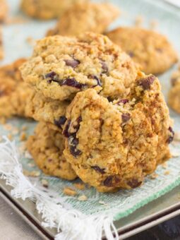 cookies in a pile with a bit taken out