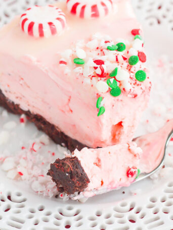 a piece of cheesecake on a plate with a fork