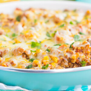 This Black Bean Taco Quinoa Skillet is an easy, one pan meal that the whole family will enjoy. Loaded with quinoa, black beans, veggies, and spices, this healthier dish is sure to be a dinnertime favorite!