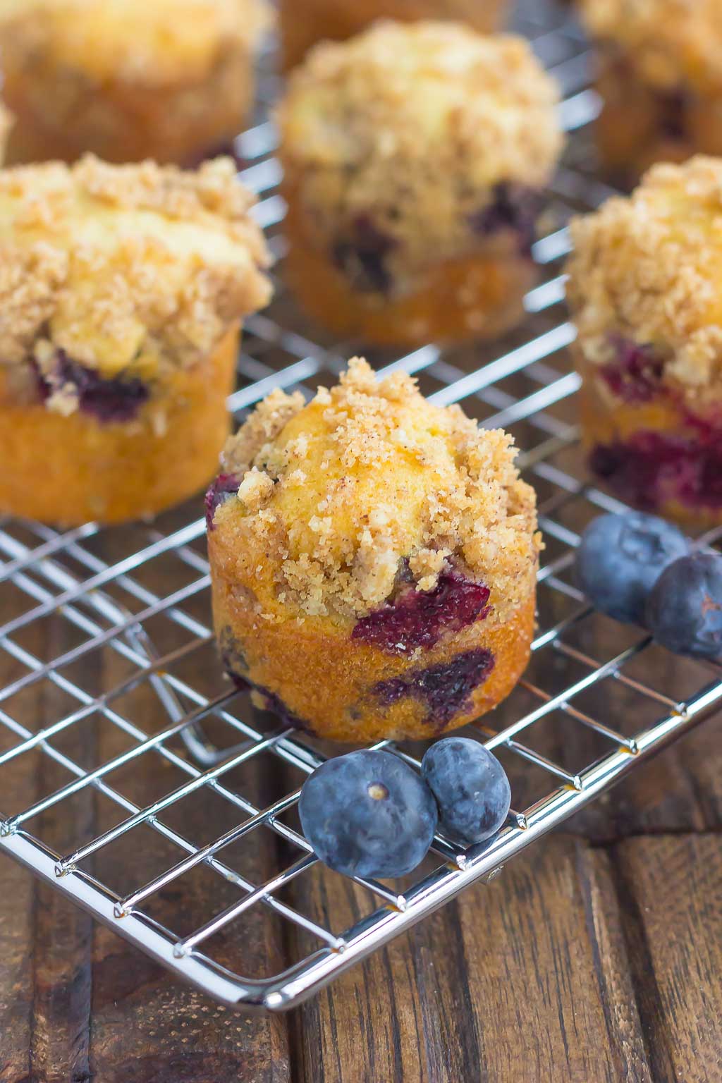 These Blueberry Coffee Cake Bites make the best breakfast or dessert. Loaded with juicy blueberries, topped with a cinnamon crumble, and baked to perfection, these mini bites are fun to make and even better to eat!
