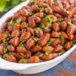 These Easy Chili Almonds are a simple snack that's packed with deliciousness. Roasted in a skillet and tossed with zesty flavors, these almonds are perfect for those snack cravings!