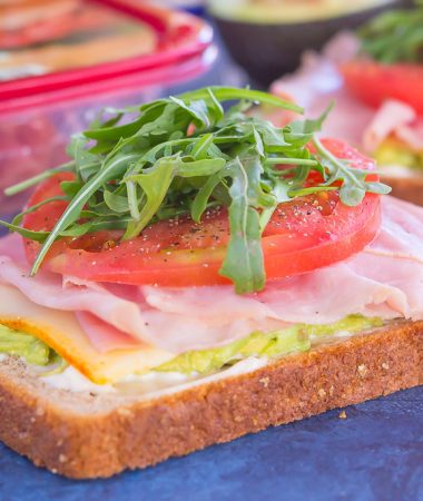 This Ham and Avocado Open-Faced Sandwich is simple, fresh, and perfect for a light lunch or dinner. Honey ham and tangy cheese is piled high on a slice of thick bread, then garnished with mayonnaise, avocado, and fresh tomato. With just six ingredients and hardly any prep time involved, you can have this easy sandwich ready in no time!