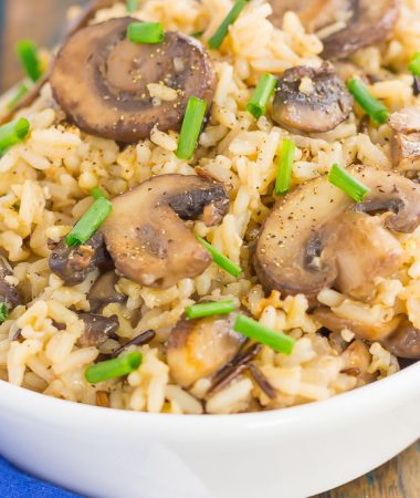 This Mushroom Wild Rice Pilaf is simple, fresh, and packed with flavor. Filled with fresh mushrooms, zesty seasonings, and wild rice, this dish serves as an easy side dish or main course that is sure to please everyone!