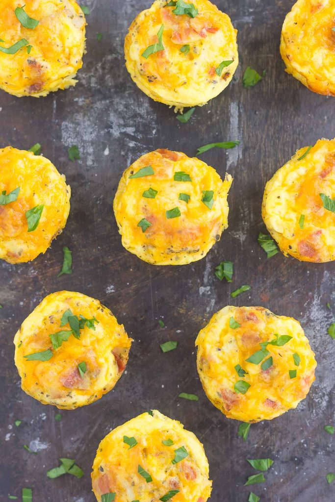 overhead view of rows of hash brown egg cups