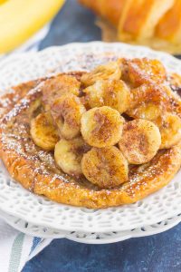 croissant french toast with caramelized bananas