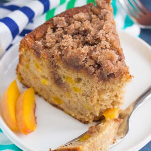 With juicy peaches, spices, and peach yogurt for extra taste and texture, this Fresh Peach Cake bakes up light, moist and delicious!