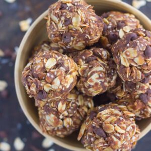 Packed with fiber, whole grains, and chia seeds, these Peanut Butter Energy Bites are sure to fuel you up and keep you going all day long!