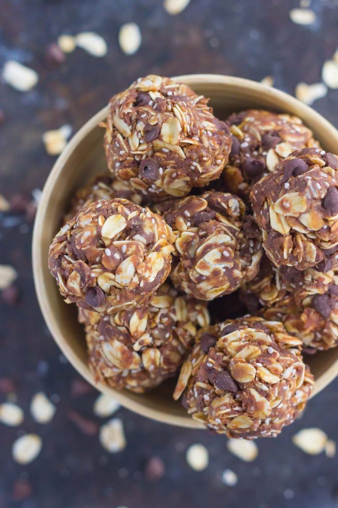 Packed with fiber, whole grains, and chia seeds, these Peanut Butter Energy Bites are sure to fuel you up and keep you going all day long!