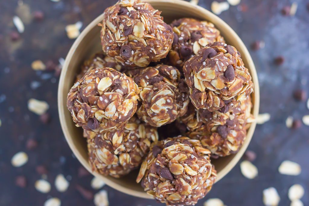 Packed with fiber, whole grains, and chia seeds, these Peanut Butter Energy Bites are sure to fuel you up and keep you going all day long!