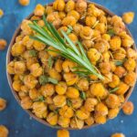 These Roasted Parmesan Herb Chickpeas are a healthy way to satisfy those snack cravings. Filled with fresh rosemary, thyme, oregano and a sprinkling of Parmesan cheese, these crunchy chickpeas are full of flavor and irresistibly delicious!