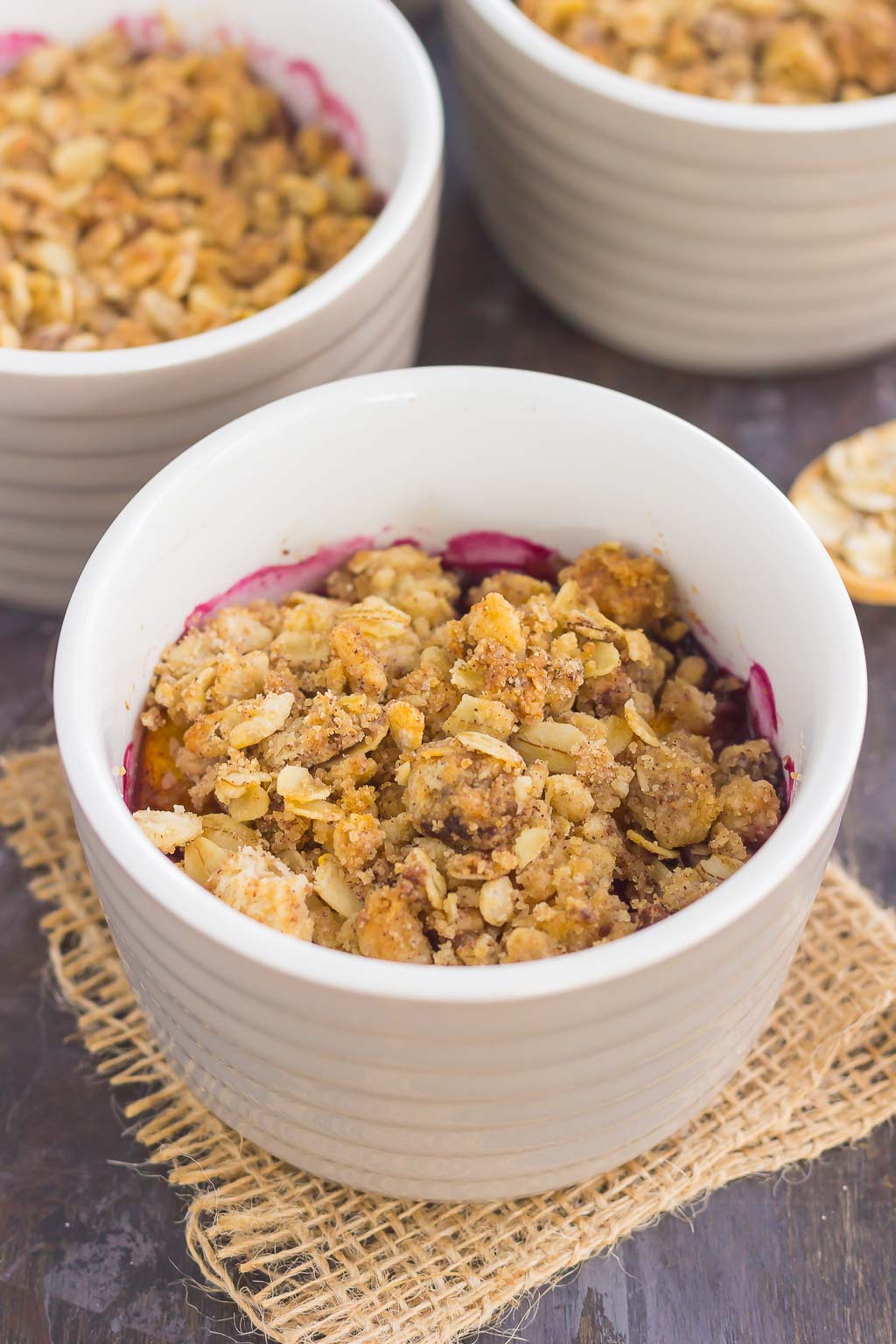 With fresh blueberries, juicy peaches, and a buttery crumble topping, this Peach Blueberry Crisp will quickly become your favorite dessert!