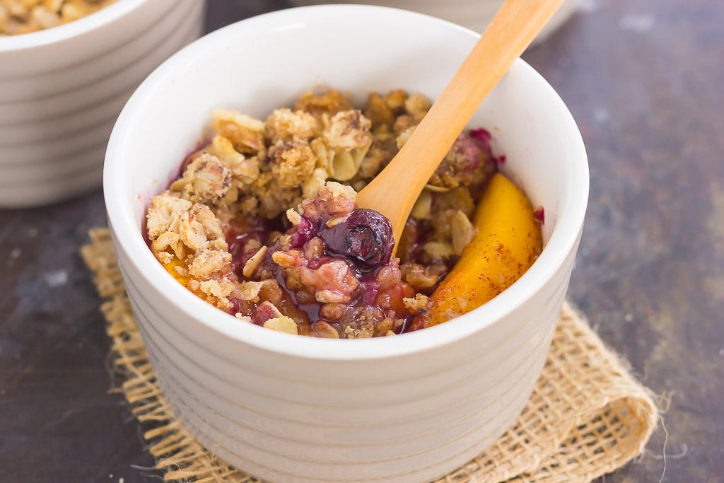 With fresh blueberries, juicy peaches, and a buttery crumble topping, this Blueberry Peach Crisp will quickly become your favorite dessert!