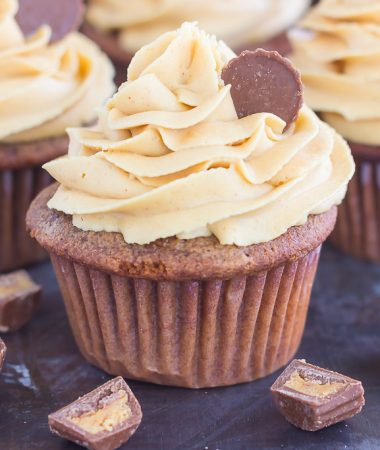 These Chocolate Cupcakes with Peanut Butter Frosting are a deliciously sweet dessert for everyone to enjoy. If you're a fan of chocolate and peanut butter, you'll love the rich and fluffy cupcakes that are piled high with a creamy and silky frosting!