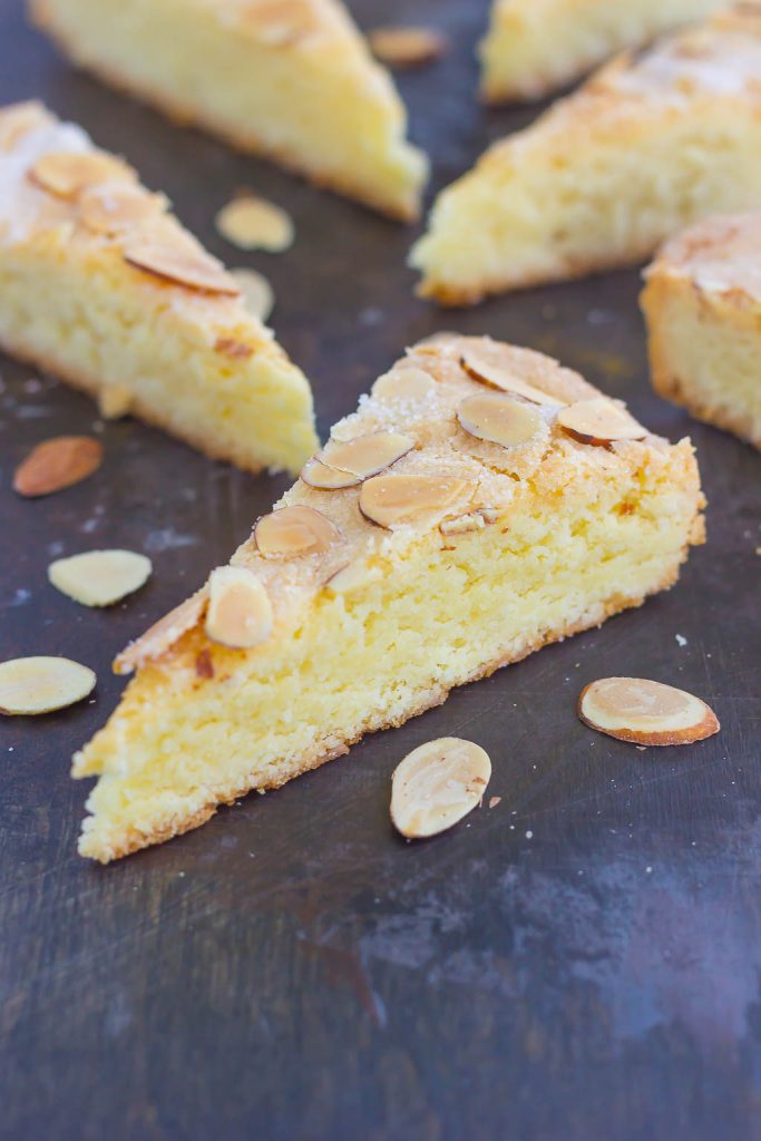 This Skillet Almond Shortbread is easy to make and pairs perfectly with a cup of coffee or tea. The buttery shortbread base is packed with hints of almond and bakes up thick, chewy, and full of flavor!