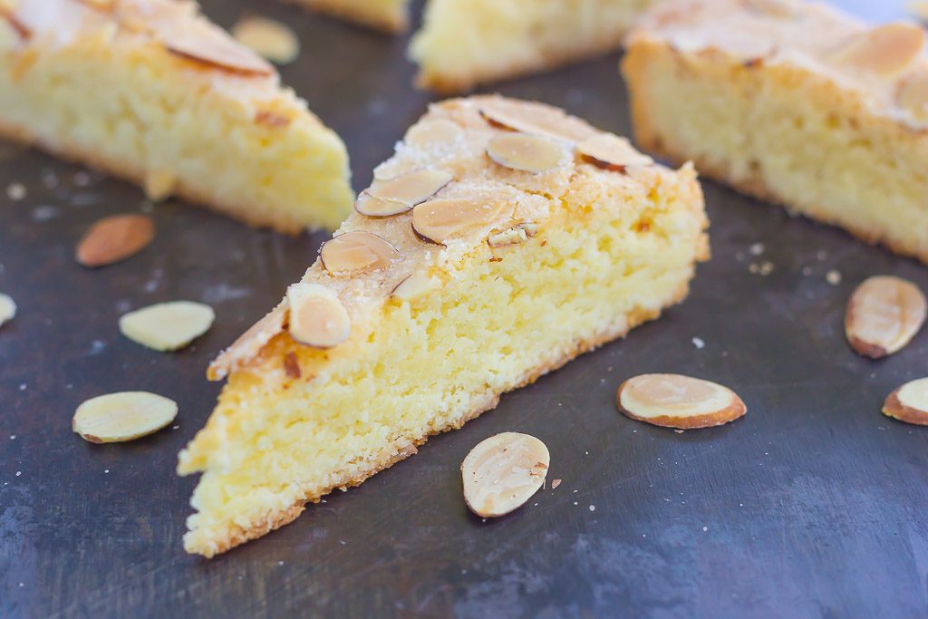 This Skillet Almond Shortbread is easy to make and pairs perfectly with a cup of coffee or tea. The buttery shortbread base is packed with hints of almond and bakes up thick, chewy, and full of flavor!