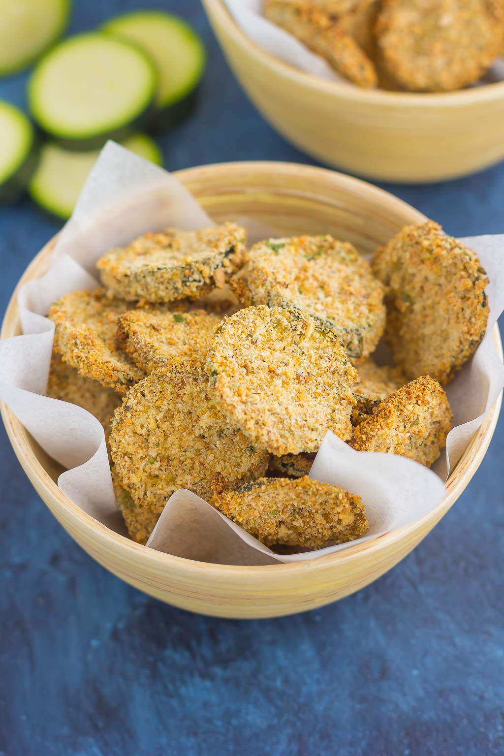 bowl of breaded zucchini chips