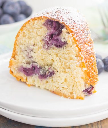 Fresh blueberries and creamy blueberry yogurt give this Blueberry Yogurt Cake a deliciously moist texture, full of blueberry flavor!