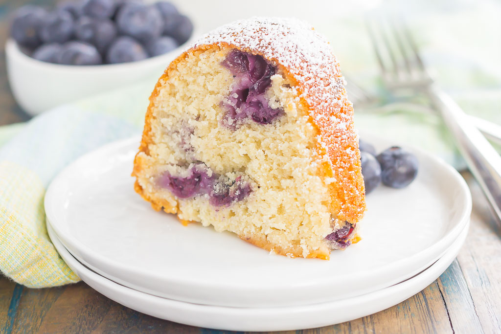 Fresh blueberries and creamy blueberry yogurt give this Blueberry Yogurt Cake a deliciously moist texture, full of blueberry flavor!