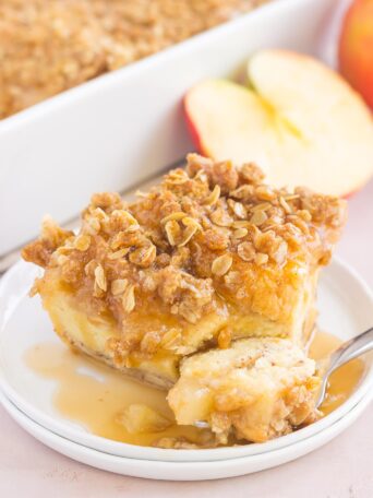 piece of french toast casserole on a plate