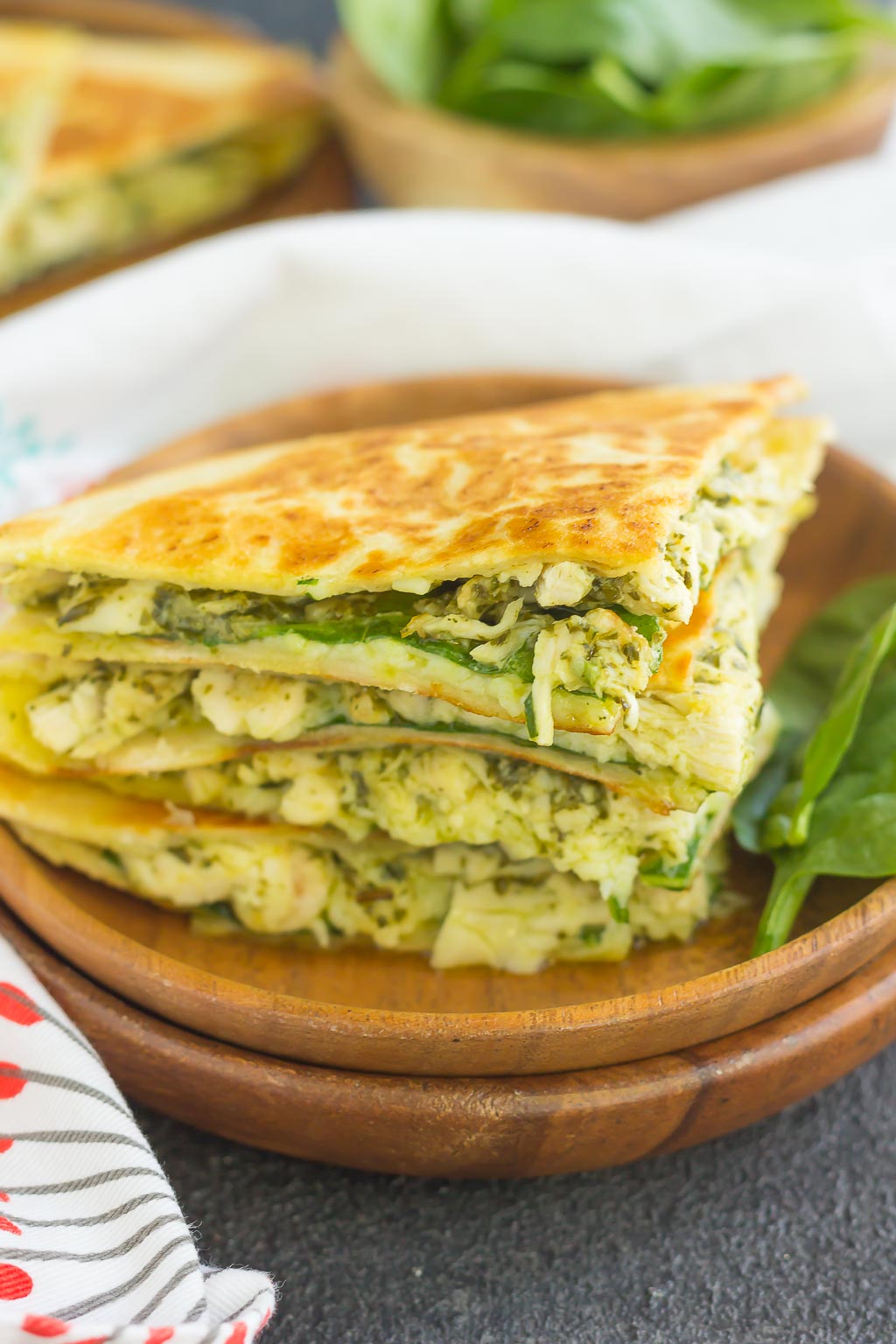Chicken and Spinach Pesto Quesadillas Pumpkin 'N Spice