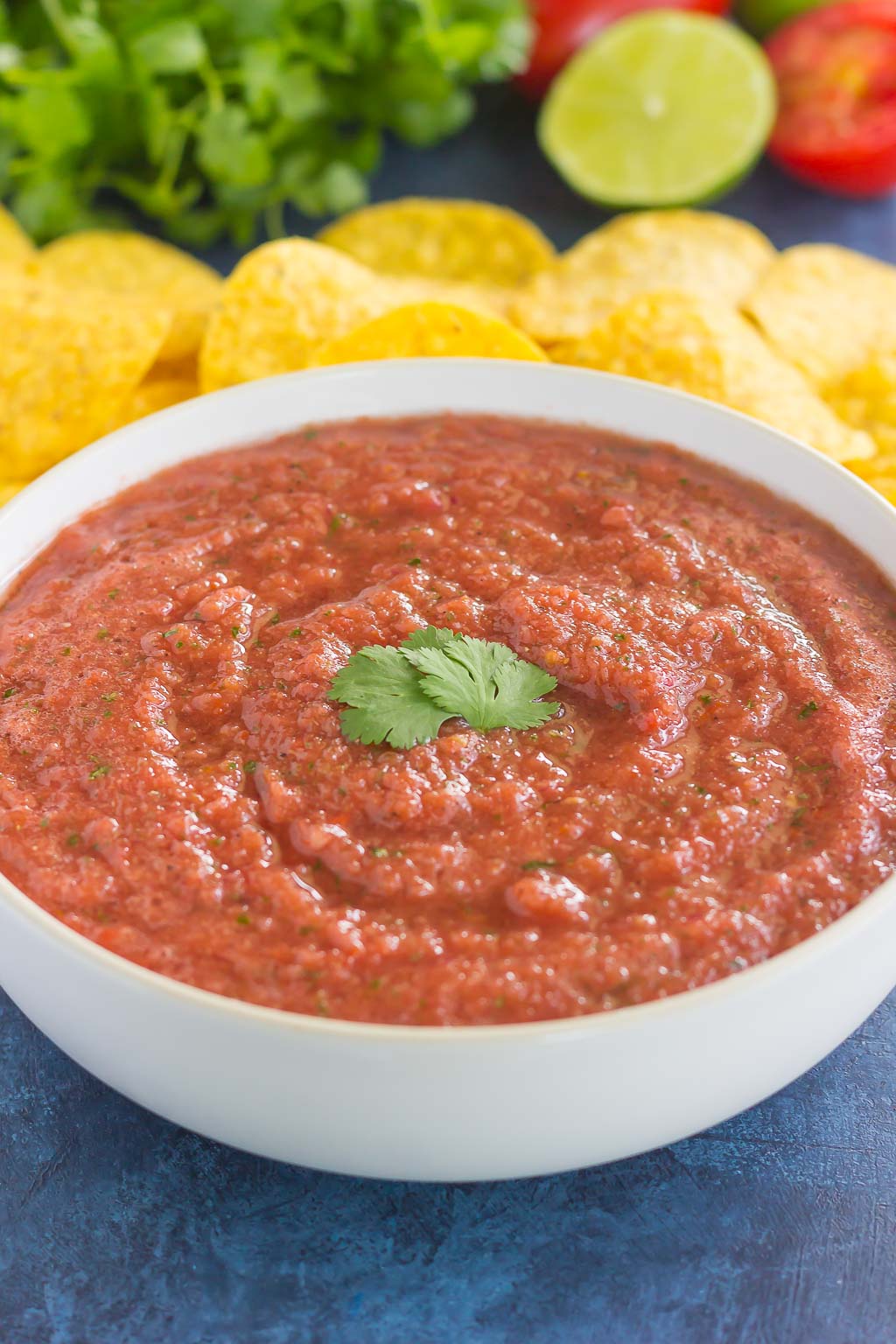 tortilla chips and bowl of restaurant style salsa