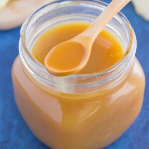 Sweet, smooth, and full of flavor, this Salted Caramel Sauce is just itching to be poured over ice cream, drizzled over pancakes, or eaten with spoon.