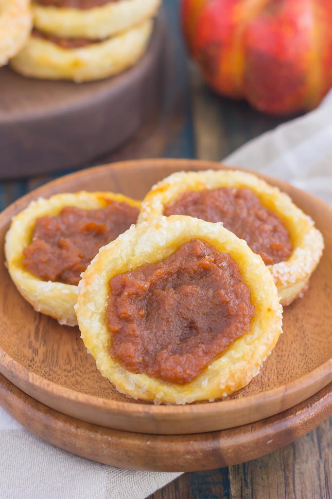 These Easy Pumpkin Danish are filled with a sweet pumpkin mixture that's swirled with cinnamon and brown sugar. Made from a puff pastry base and simple ingredients, you can have this easy breakfast or dessert ready in less than 30 minutes!