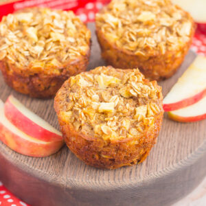 These Apple Cinnamon Baked Oatmeal Cups are the perfect, on-go-the breakfast to enjoy any day of the week. Fresh apples, a sprinkling of cinnamon, and hearty oats make a deliciously cozy dish to enjoy throughout the season!