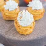 These Whipped Pumpkin Pie Bites are perfectly portable, poppable, and so easy to make. With just a few ingredients and hardly any prep time, you can have your pumpkin pie in bite-sized form!