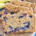 This Cinnamon Streusel Blueberry Banana Bread is packed with the classic banana bread flavor, loaded with juicy blueberries, and topped with a sweet and crumbly cinnamon streusel. Soft, moist, and perfectly delicious, this quick bread makes the best breakfast or dessert!