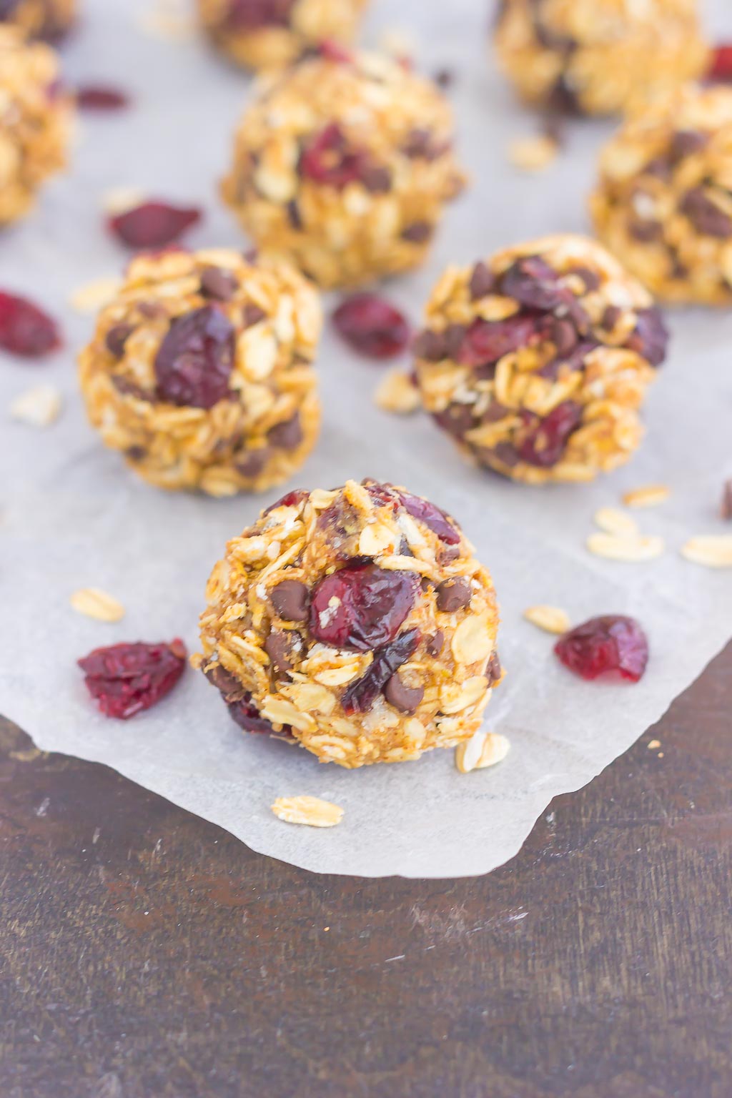 These Cherry Chocolate Chip Energy Bites are a simple, no-bake treat, filled with healthier ingredients and loaded with flavor. Perfect for a quick breakfast, snack, or even dessert, you'll be whipping up these bites all year long!