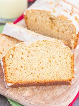 sliced up eggnog bread