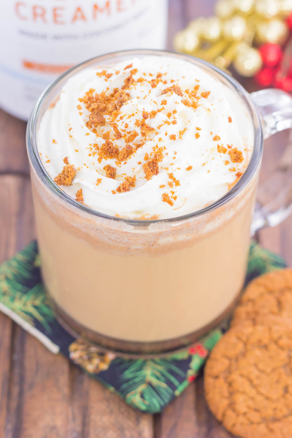 Skip the coffee shop and make your own Spiced Gingerbread Latte to celebrate the the holidays. Filled with cozy spices, lots of flavor, and ready in less than 10 minutes, you can enjoy this warm and festive drink all season long!