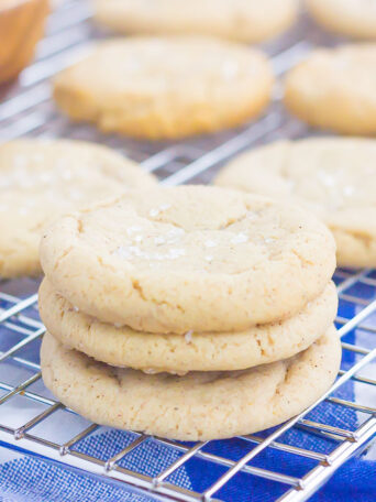 These Chai Sugar Cookies are soft, chewy, and packed with cozy spices. Filled with warm flavors and easy to make, this simple cookie will quickly become your new favorite sweet treat!