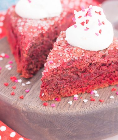 These Red Velvet Scones are crispy on the outside, tender on the inside, and bursting with a rich, chocolatey flavor. Topped with a sweet vanilla whipped cream, this decadent treat makes the most delicious breakfast or dessert!