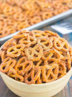 Perfect for game time or anytime, these Garlic Ranch Pretzels are sure to be a snack-time winner. Baked with ranch dressing and hints of garlic, you'll be making this salty snack over and over again!