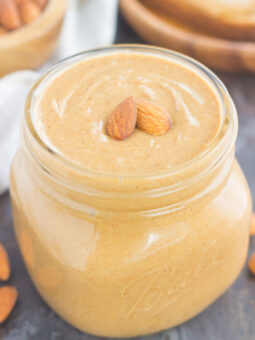 Packed with roasted almonds, sweet honey and splash of coconut oil, this Homemade Honey Almond Butter is smooth, creamy, and oh-so delicious. It's paleo, gluten-free, ready in less than 10 minutes, and so much better than the store-bought kind!