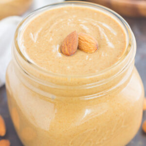 Packed with roasted almonds, sweet honey and splash of coconut oil, this Homemade Honey Almond Butter is smooth, creamy, and oh-so delicious. It's paleo, gluten-free, ready in less than 10 minutes, and so much better than the store-bought kind!