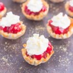 These Cherry Pie Bites are simple to make and bursting with the classic pie flavor. With just two ingredients and no oven required, you can have this mini treat ready to go for your parties or get-togethers. Top these bites with a dollop of whipped cream and crushed graham crackers and your easy dessert is ready to impress!