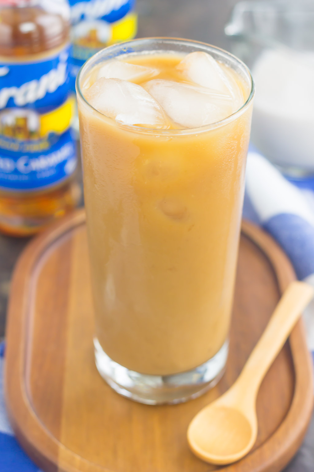 This Salted Caramel Almond Iced Coffee is an easy, three ingredient drink to beat the summer heat. Bold coffee is combined with almond milk and a hint of salted caramel syrup to create a smooth and decadent flavor. Ready in less than 5 minutes and perfect for just about any day, you'll be sipping on this sweet treat all year long!