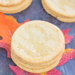 These Soft Maple Sugar Cookies make a delicious fall treat. Packed with a buttery taste and a hint of pure maple syrup, these soft and chewy cookies will quickly become a new favorite!