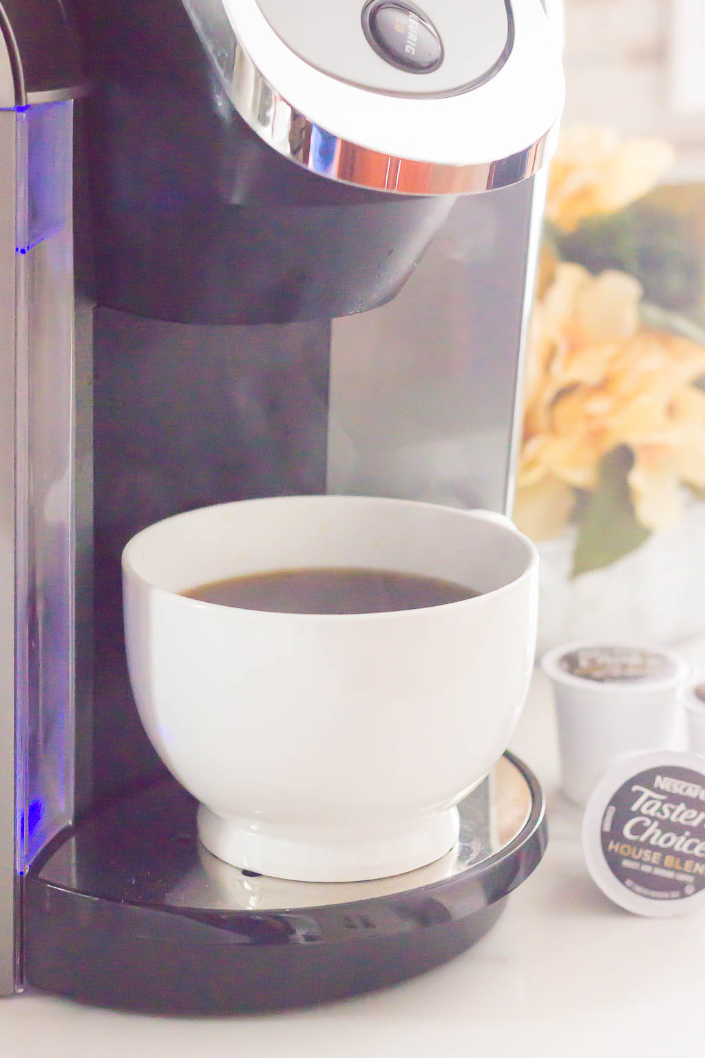 My weekday morning routine starts with a little work and a hot cup of coffee. It's what I need to get me going and give me some time to savor the start of the day.