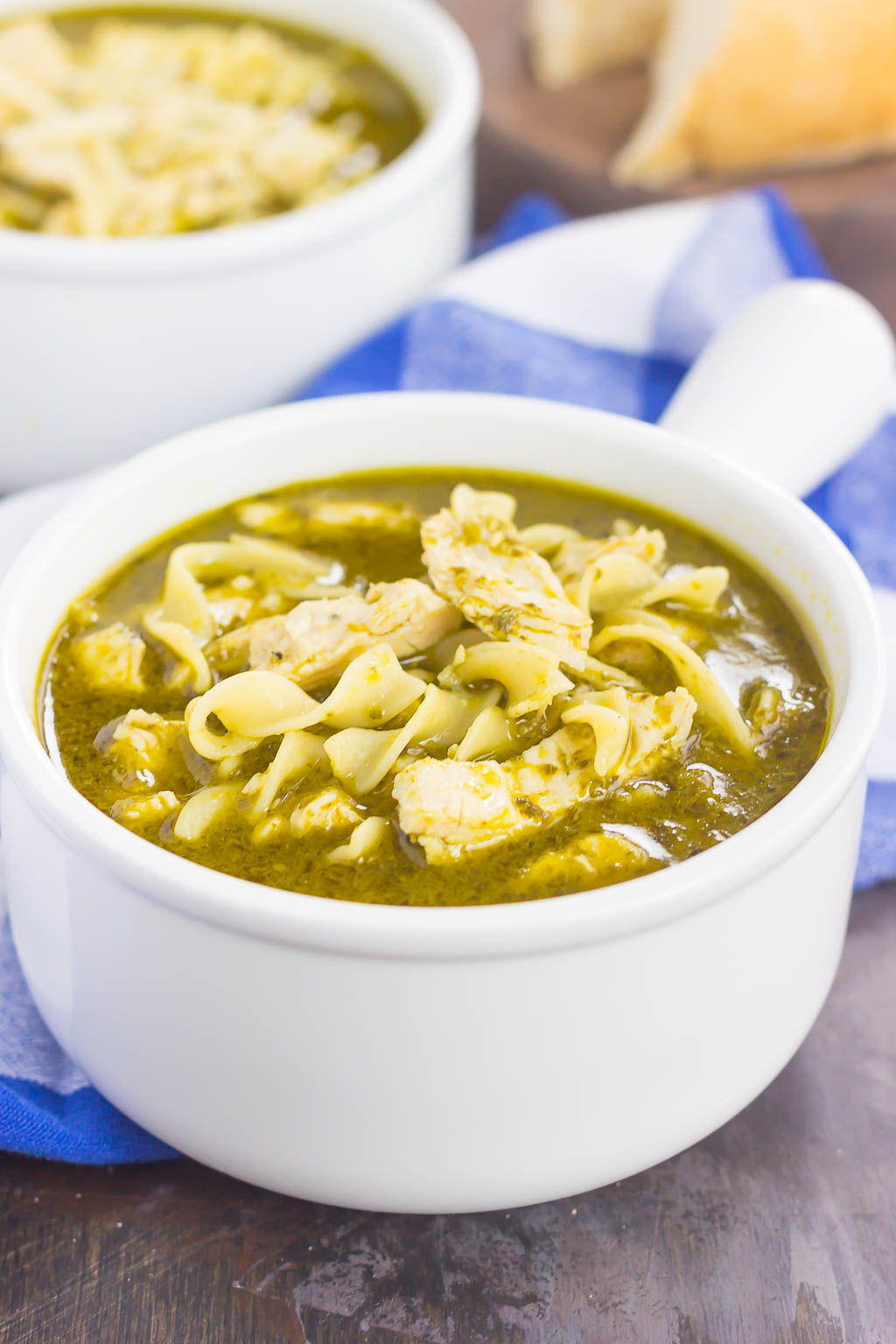 Pesto Chicken Noodle Soup