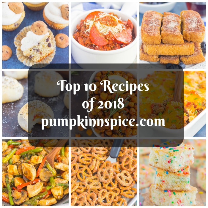 It's time to sit back and stroll down recipe lane with the Top 10 Recipes of 2018 from Pumpkin 'N Spice. From pretzels to french toast, decadent popcorn and pizza chili, this year was an all-around winner with some delicious eats!