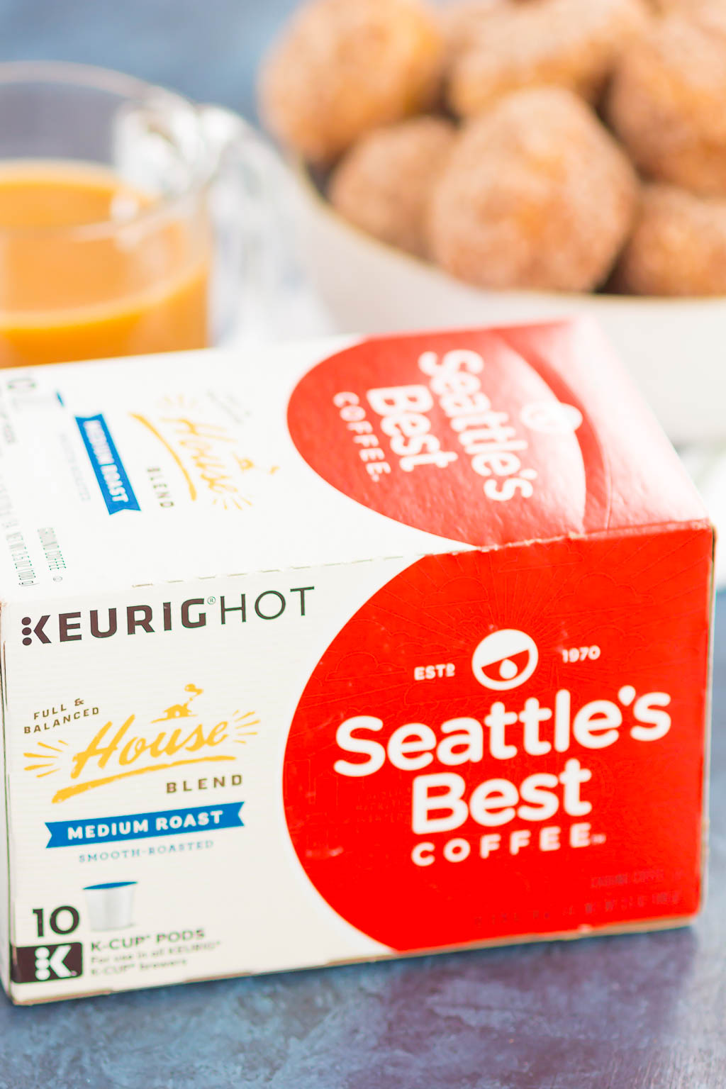 a box of Seattle's Best coffee k-cup pods 