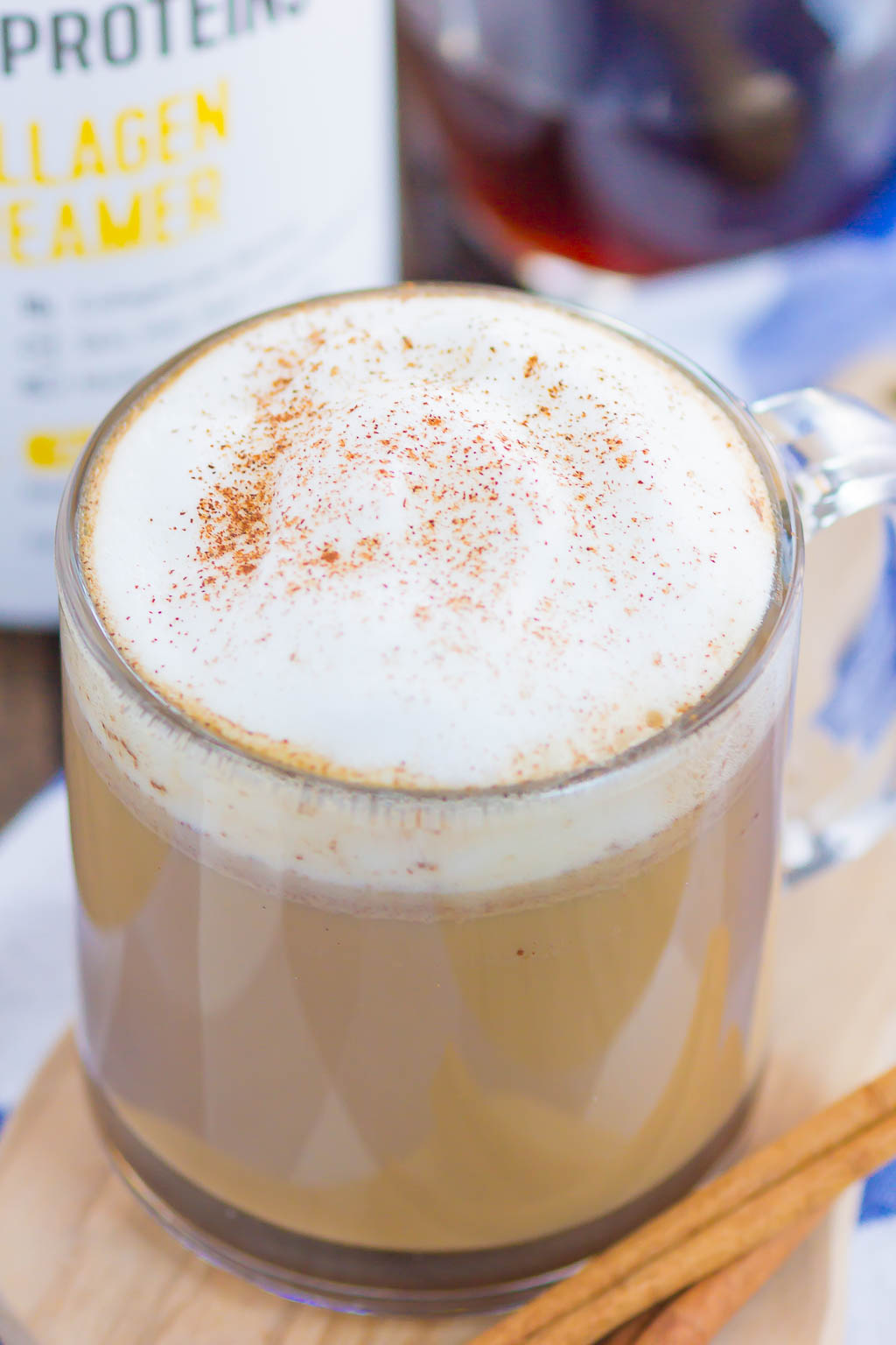 This Cinnamon Vanilla Latte is filled with cozy flavors and ready in less than ten minutes. Packed with sweet notes of cinnamon and vanilla, you can skip the coffee shop and make your own latte at home for the fraction of the price and calories!